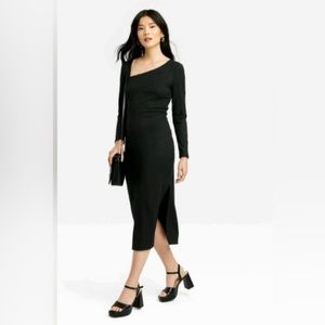 A New Day long sleeve knit dress black, NEW WITH TAGS